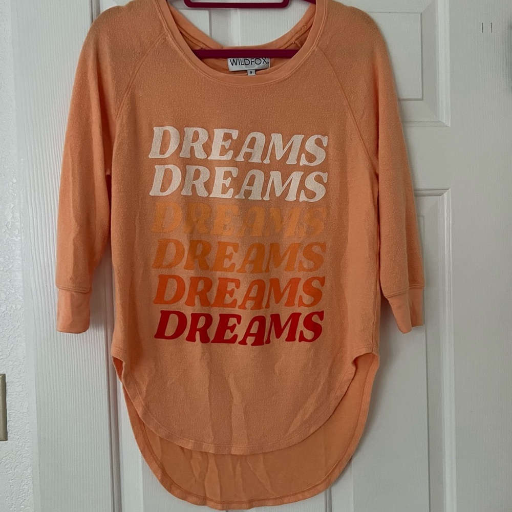 NWT Wildfox Dreams Haley Raglan Apricot Wash
